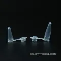 Tubo de centrífuga de PCR cónica transparente de 0,2 ml de plástico único transparente